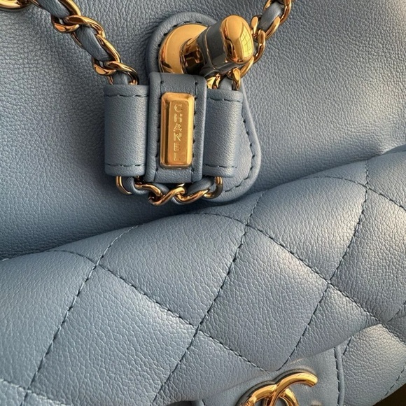 CHANEL DUMA Backpack - 24P - Blue Bag With Silver Accents - Picture 10 of 15